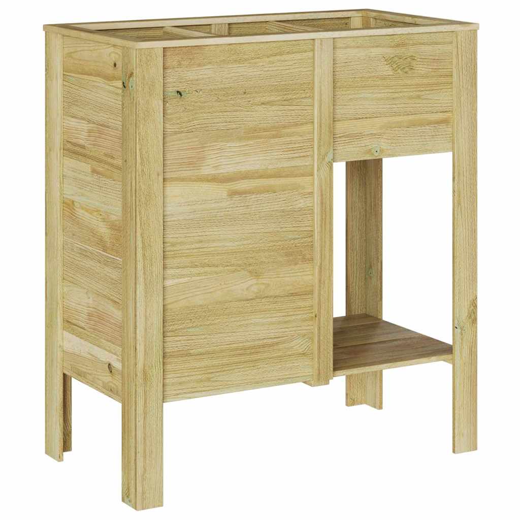 Vaso Alto con lo scaffale Marrone Legno di pino impregnato