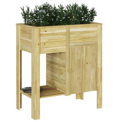 Vaso Alto con lo scaffale Marrone Legno di pino impregnato