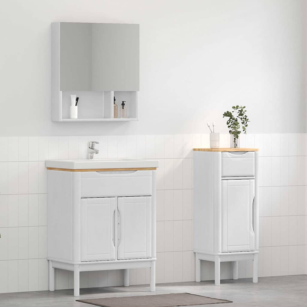 Set di mobili per il bagno con cassetto FLORO 2 pcs Bianco | homemem39