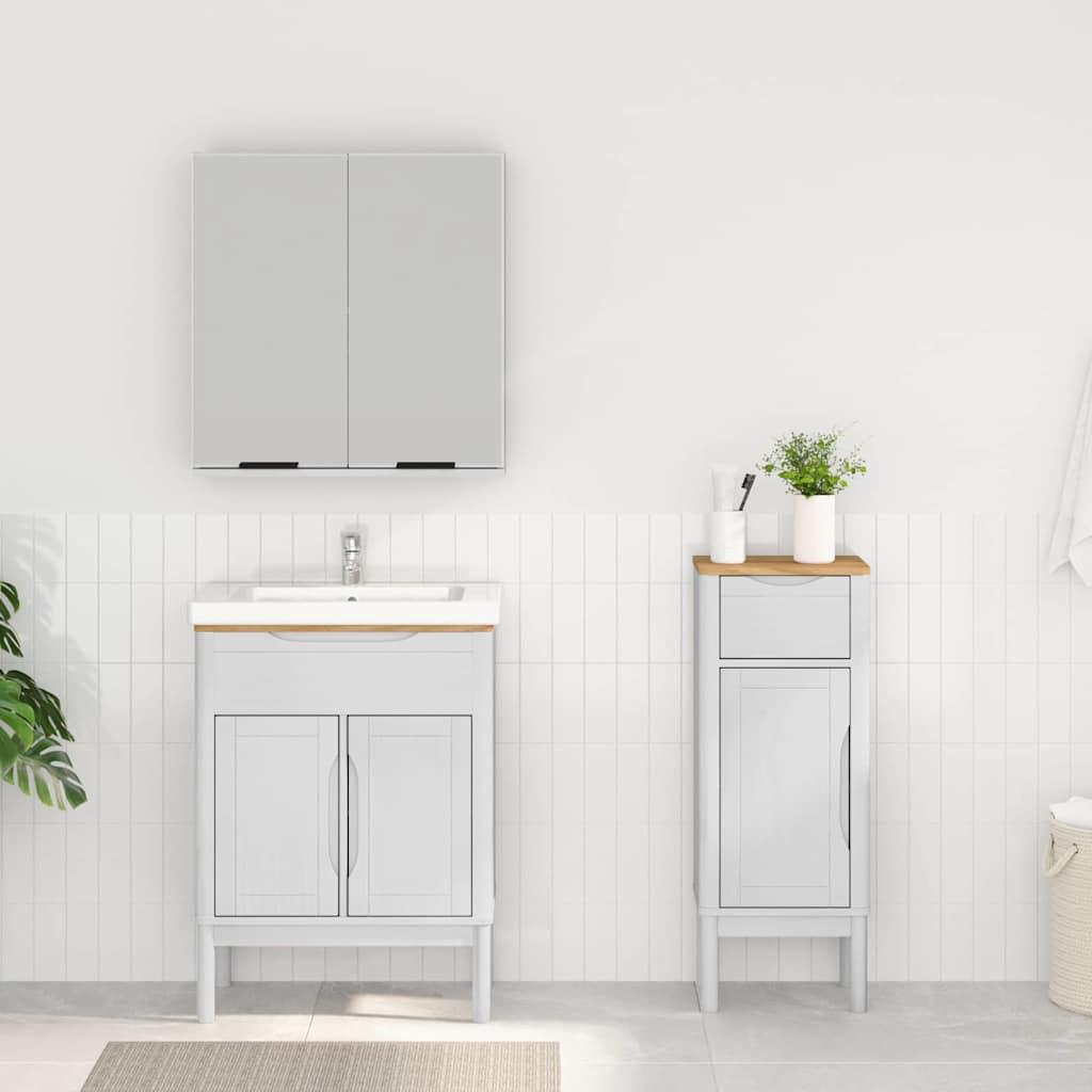 Set di mobili per il bagno con cassetto FLORO 2 pcs Bianco | homemem39