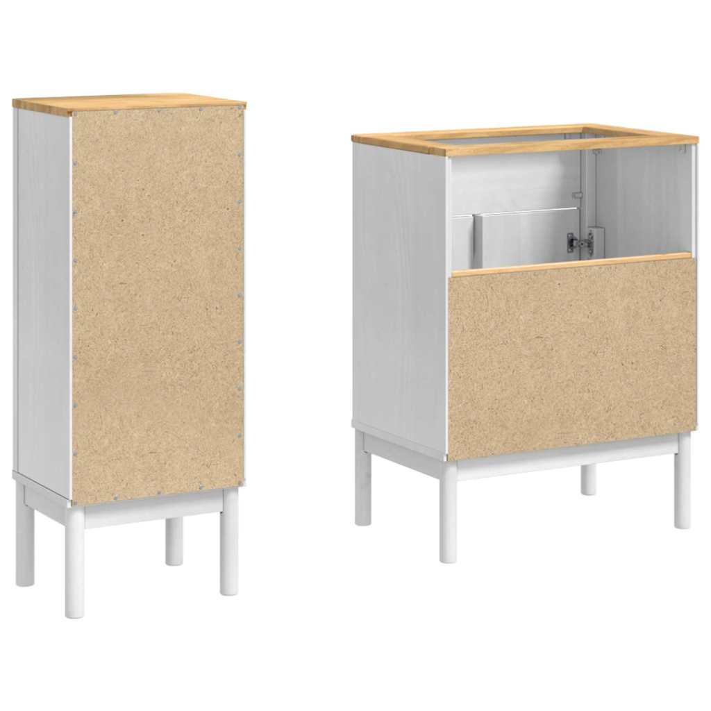 Set di mobili per il bagno con cassetto FLORO 2 pcs Bianco | homemem39