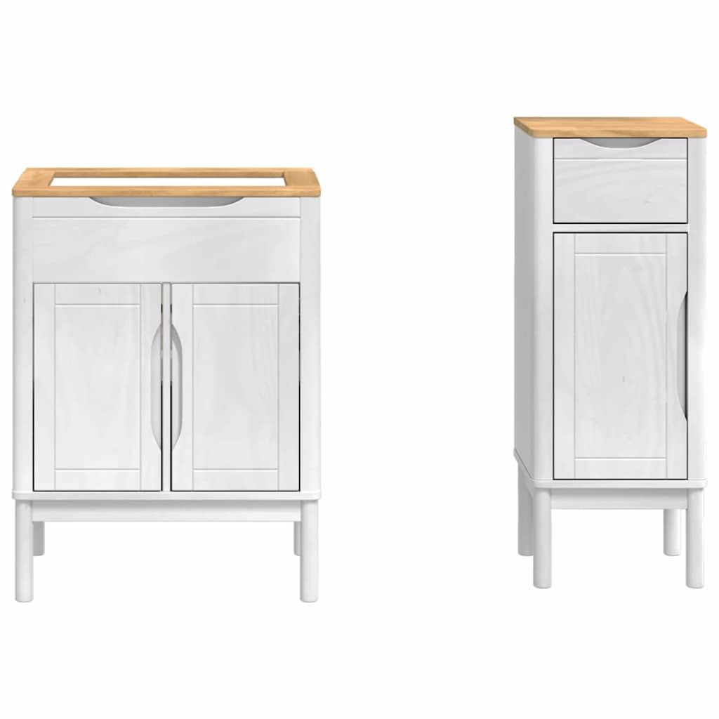 Set di mobili per il bagno con cassetto FLORO 2 pcs Bianco | homemem39