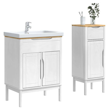 Set di mobili per il bagno con cassetto FLORO 2 pcs Bianco | homemem39