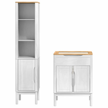 Set di mobili per il bagno con lo scaffale FLORO 2 pcs Bianco