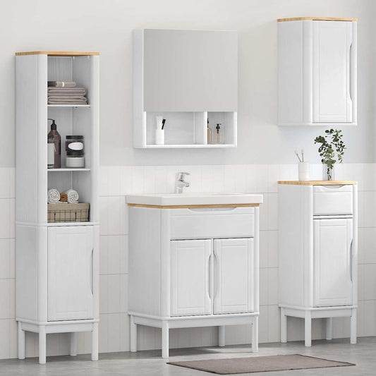 Set di mobili per il bagno con cassetto FLORO 4 pcs Bianco | homemem39