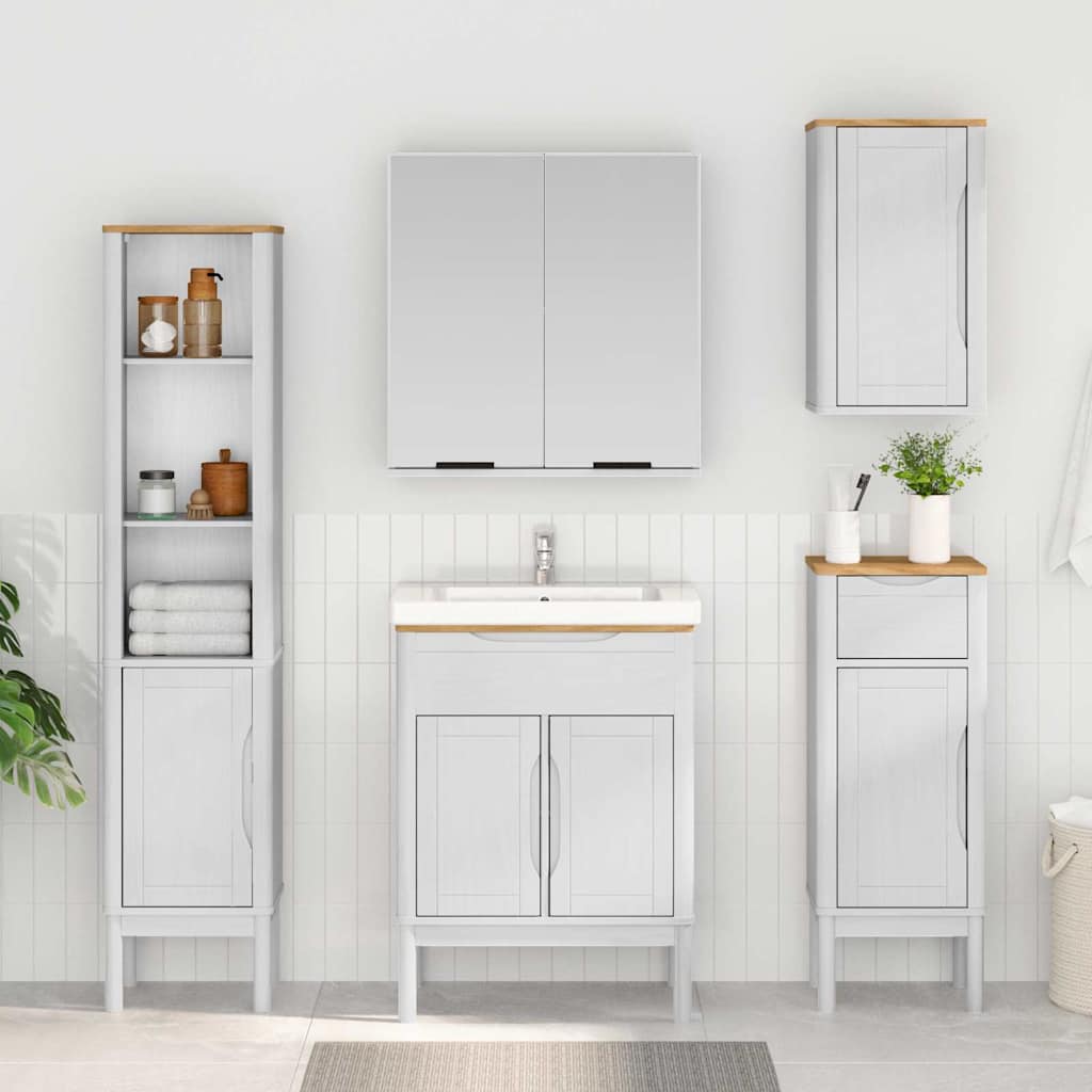 Set di mobili per il bagno con cassetto FLORO 4 pcs Bianco | homemem39
