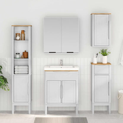Set di mobili per il bagno con cassetto FLORO 4 pcs Bianco | homemem39