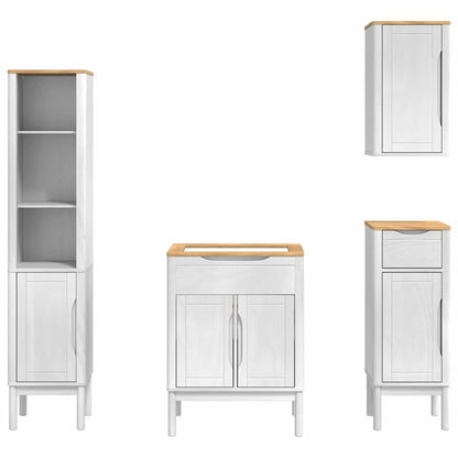 Set di mobili per il bagno con cassetto FLORO 4 pcs Bianco | homemem39