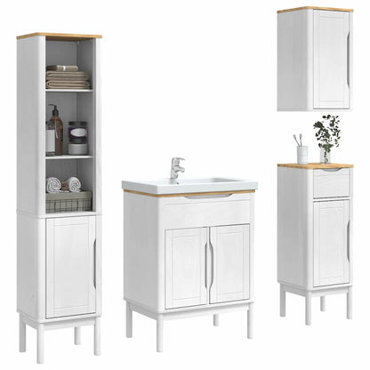 Set di mobili per il bagno con cassetto FLORO 4 pcs Bianco | homemem39