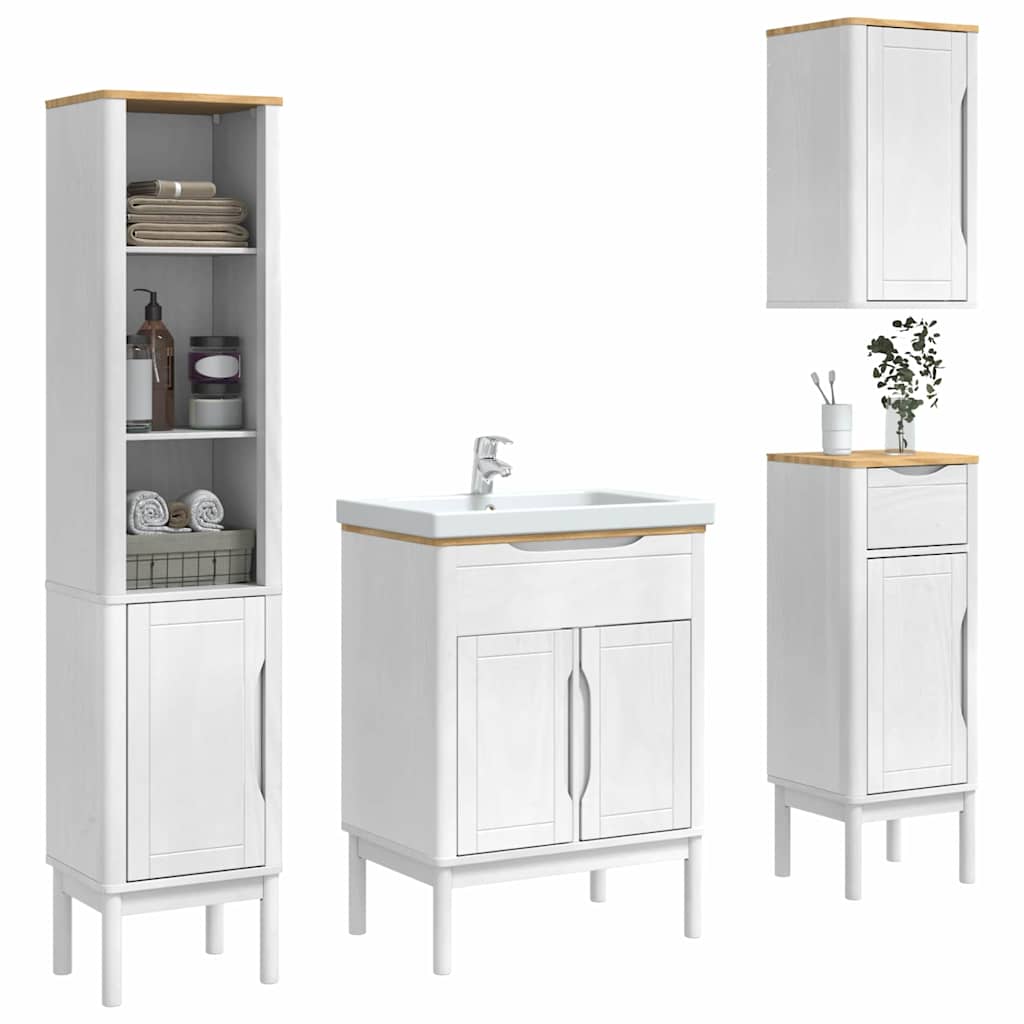 Set di mobili per il bagno con cassetto FLORO 4 pcs Bianco