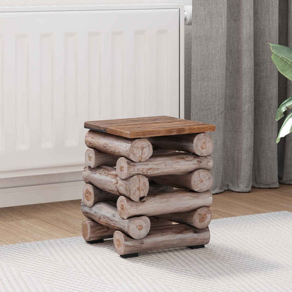 Pouf Naturale 30 x 30 x 38 cm Legno di teak solido