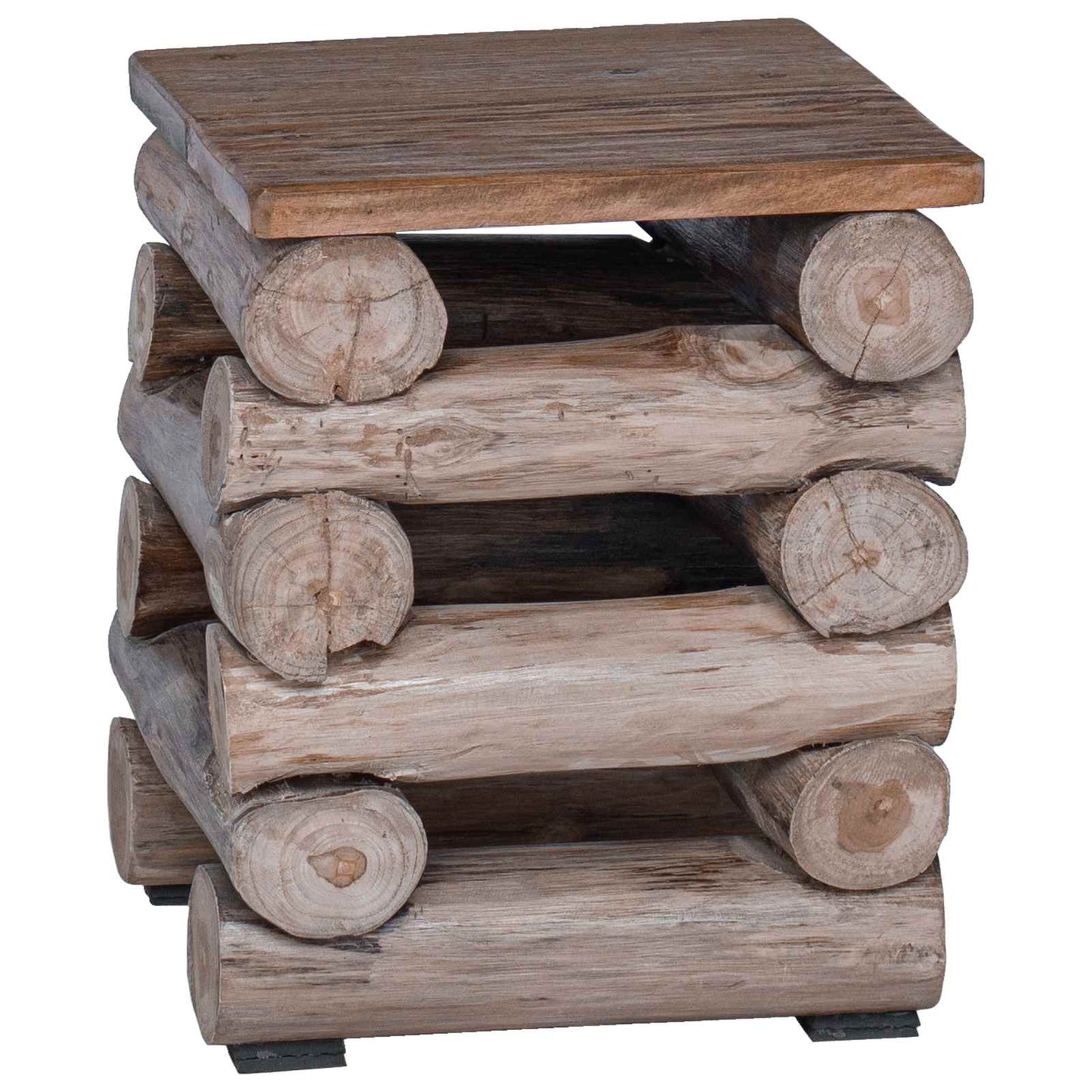 Pouf Naturale 30 x 30 x 38 cm Legno di teak solido