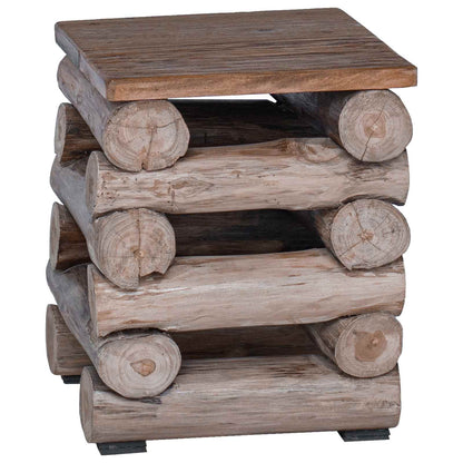 Pouf Naturale 30 x 30 x 38 cm Legno di teak solido