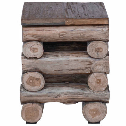 Pouf Naturale 30 x 30 x 38 cm Legno di teak solido