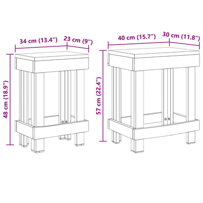 Supporto per piante 2 pcs Marrone 70 x 11 x 27 cm