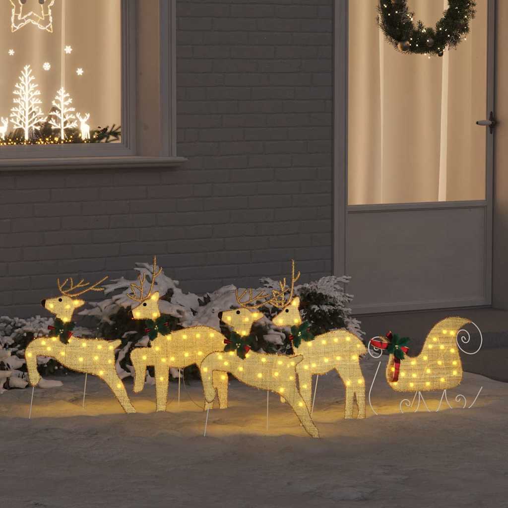 Renne LED 5 pcs Oro Tessuto | homemem39