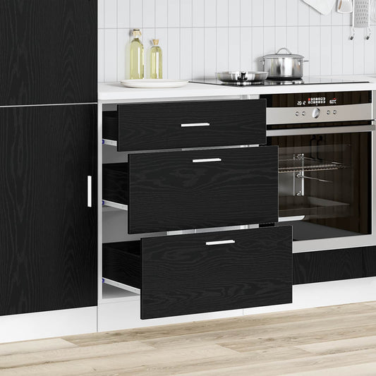 Base per Cucina Rovere Nero 60 x 46 x 81,5 cm Legno multistrato | homemem39