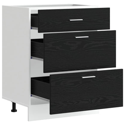 Base per Cucina Rovere Nero 60 x 46 x 81,5 cm Legno multistrato | homemem39
