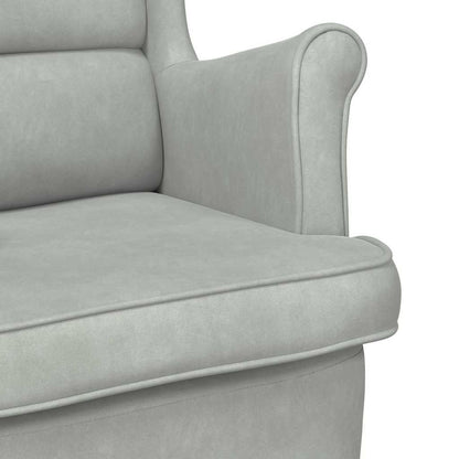 Poltrona Grigio chiaro 71 x 92 x 91 cm Velluto - homemem39