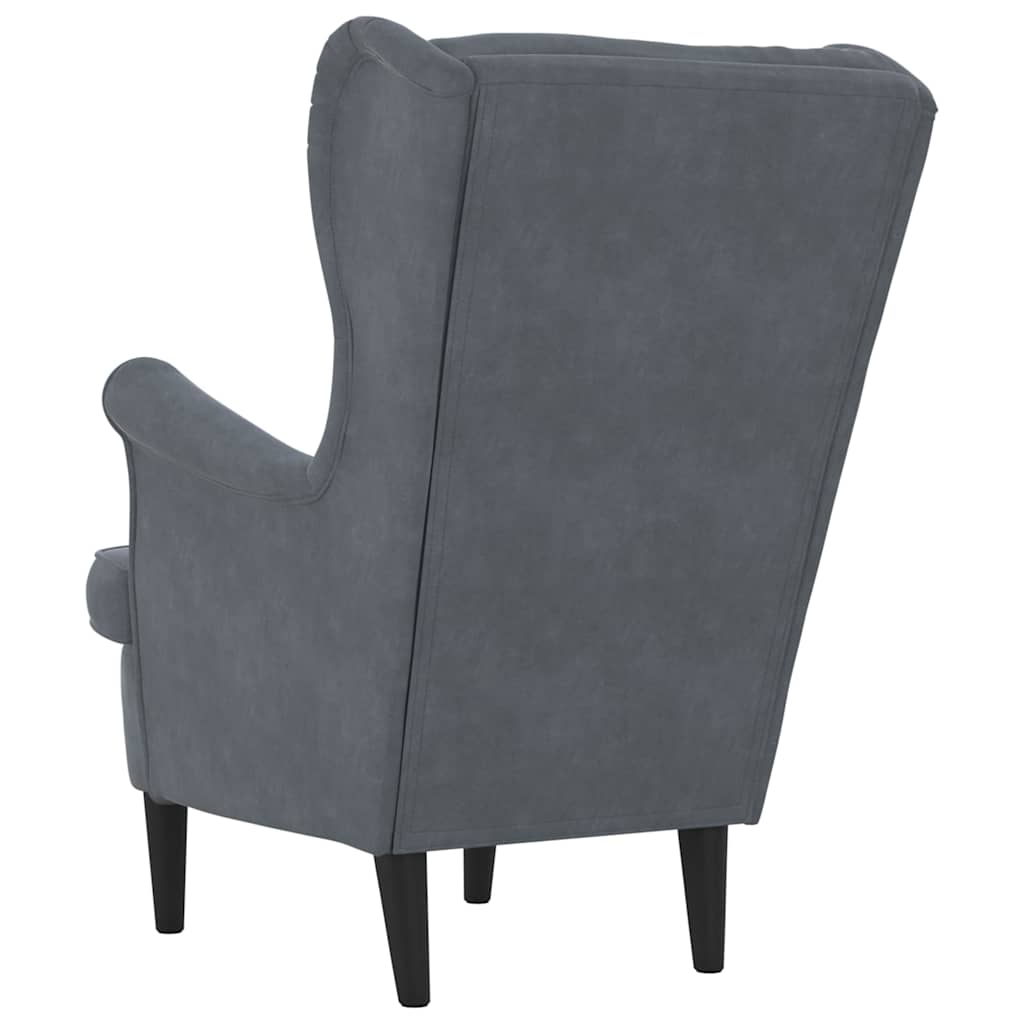 Poltrona Grigio scuro 71 x 92 x 91 cm Velluto - homemem39