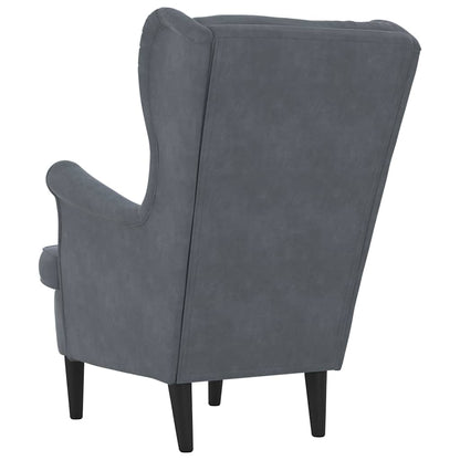 Poltrona Grigio scuro 71 x 92 x 91 cm Velluto - homemem39