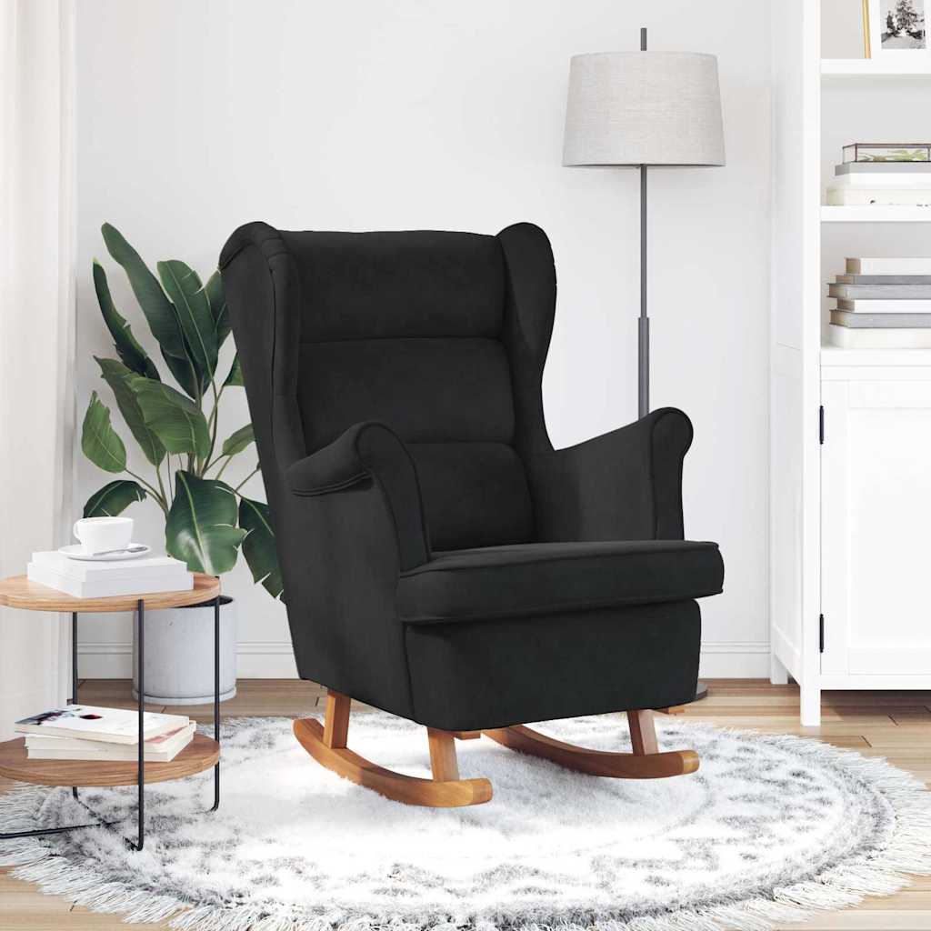 Sedia a dondolo Nero 92 x 71 x 100 cm Legno compensato | homemem39