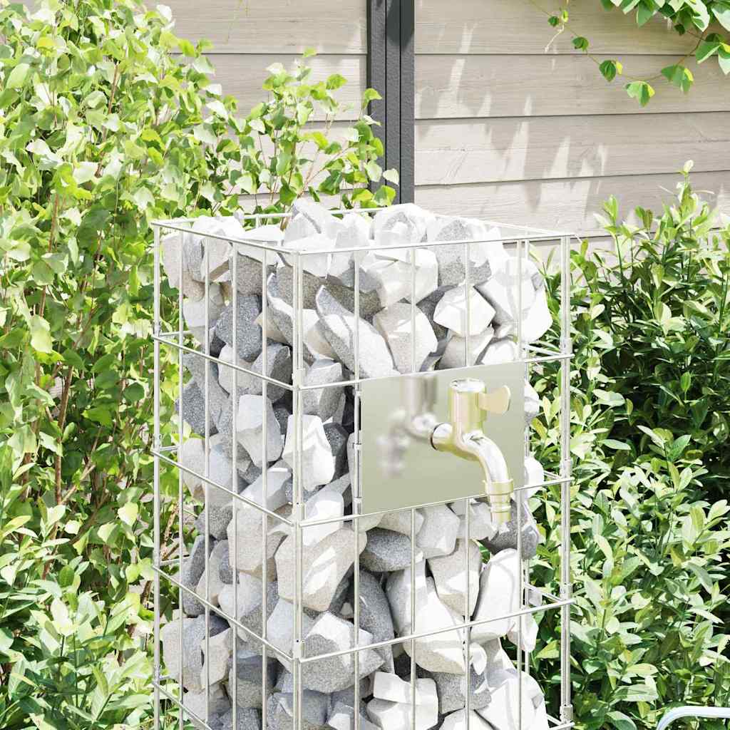 Rubinetto Gabion Argento 25 x 25 x 100 cm Acciaio inossidabile