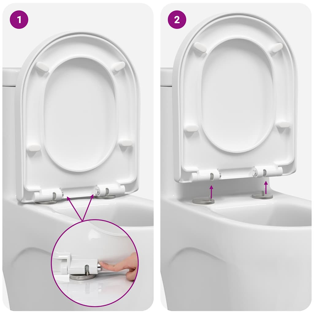 Sedile del WC Bianco 48 x 36,5 x 4,5 cm Polipropilene
