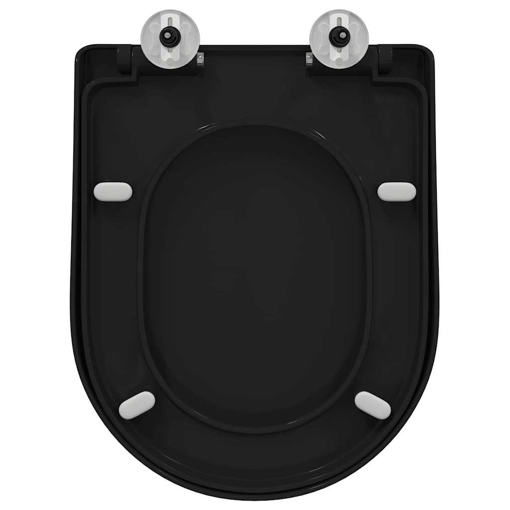 Sedile del WC Regolabile Nero 48 x 36,5 x 4,5 cm Polipropilene | homemem39