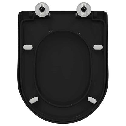 Sedile del WC Regolabile Nero 48 x 36,5 x 4,5 cm Polipropilene | homemem39