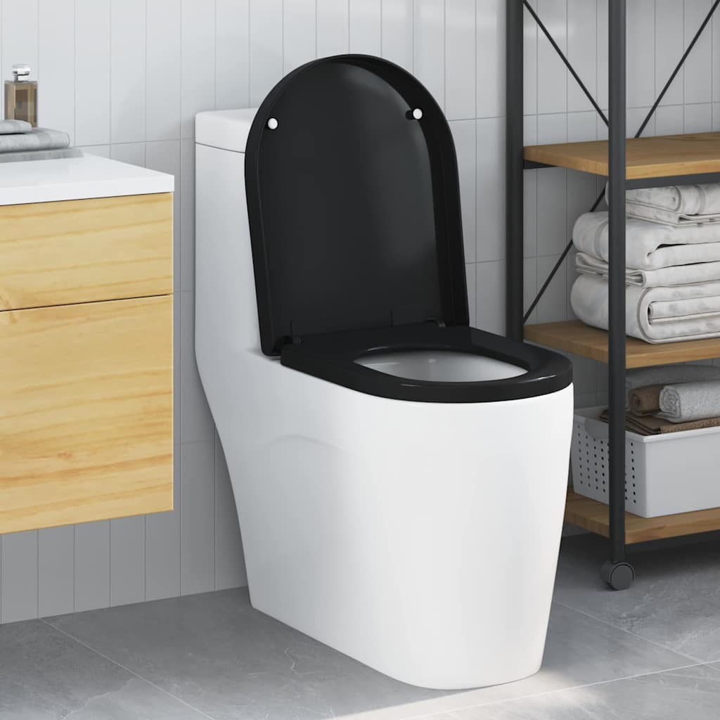 Sedile del WC Nero 48 x 36.5 x 4.5 cm Polipropilene - homemem39