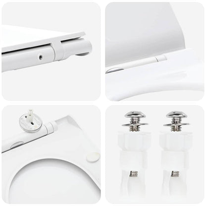 Sedile del WC Regolabile Bianco 50 x 36,5 x 5 cm Polipropilene | homemem39