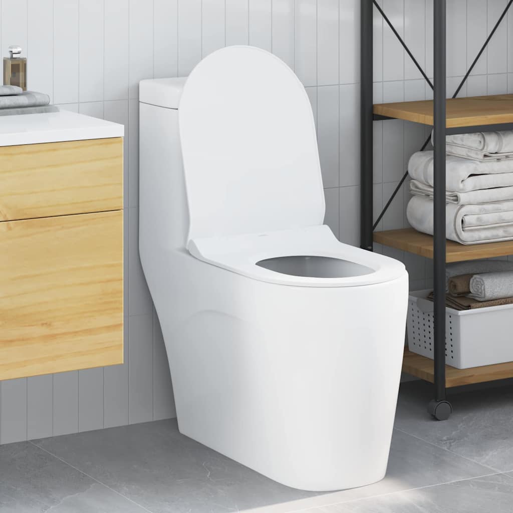 Sedile del WC Regolabile Bianco 50 x 36,5 x 5 cm Polipropilene | homemem39