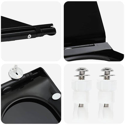 Sedile del WC Regolabile Nero 50 x 36,5 x 5 cm Polipropilene | homemem39