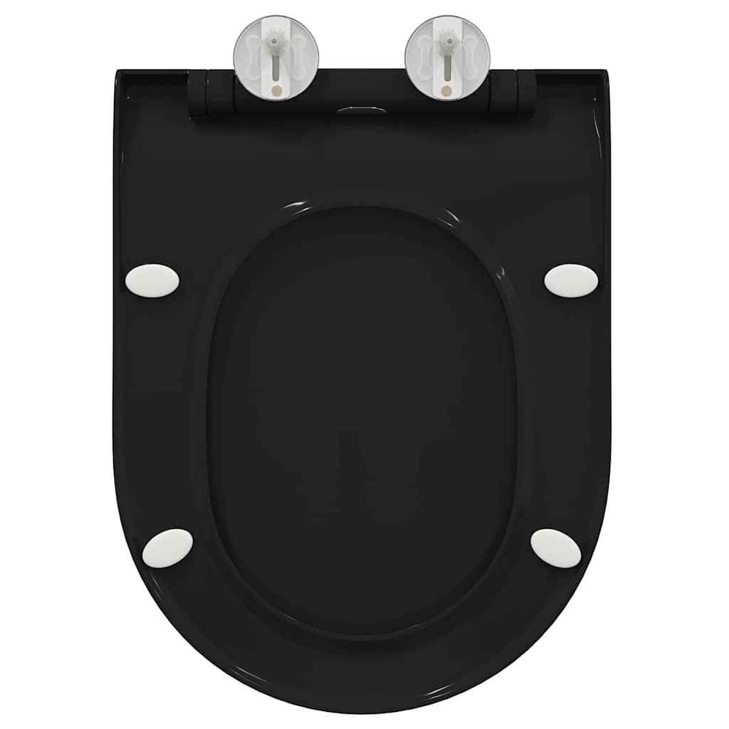 Sedile del WC Regolabile Nero 50 x 36,5 x 5 cm Polipropilene | homemem39