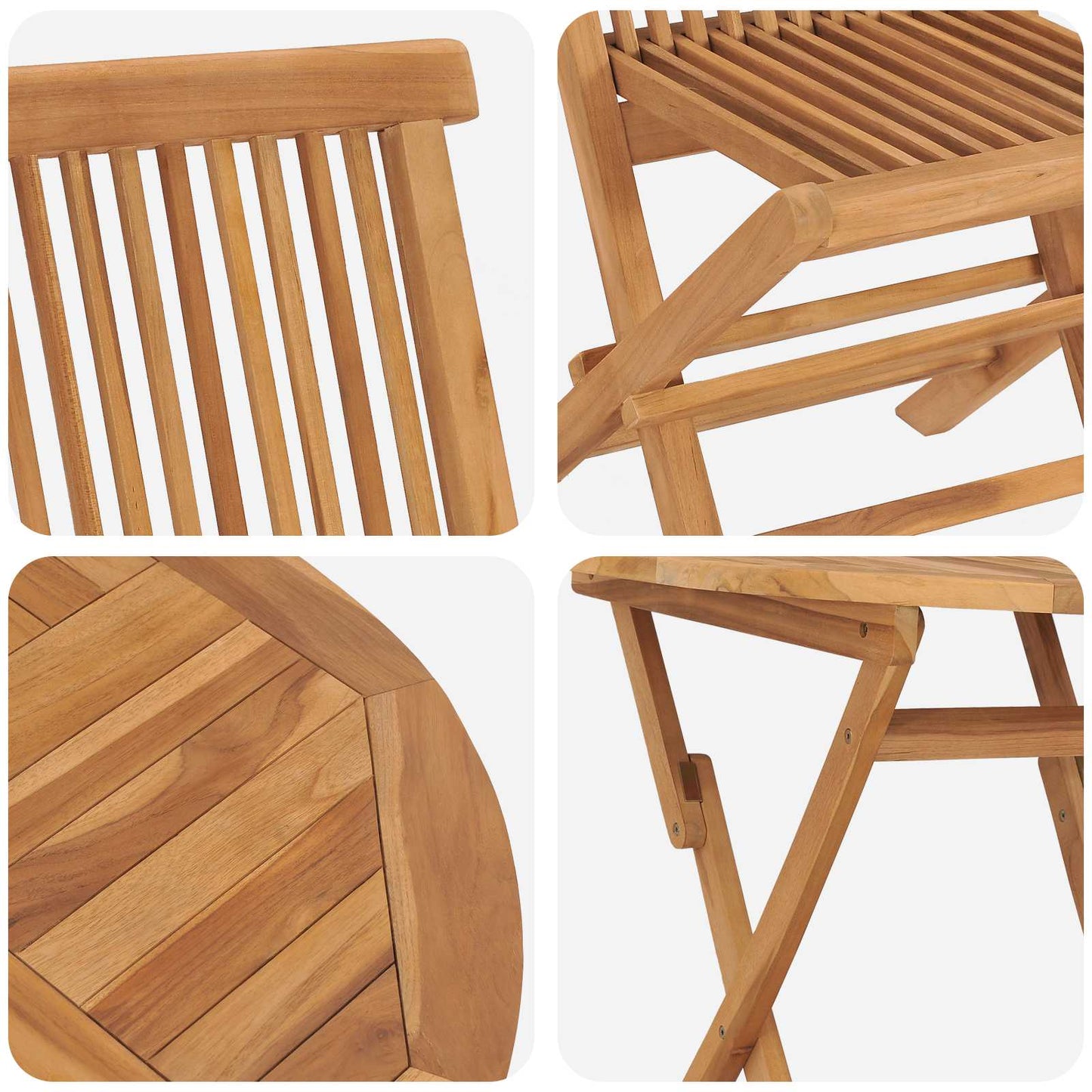 Set da Pranzo per Giardino 3 pcs Marrone