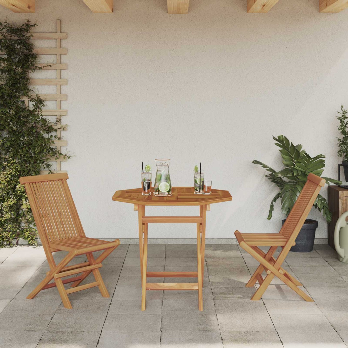Set da Pranzo per Giardino 3 pcs Marrone | homemem39