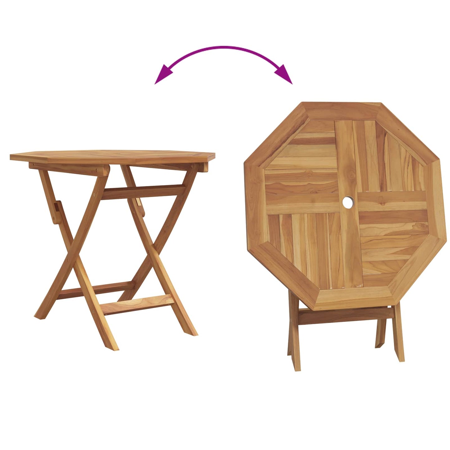 Set da Pranzo per Giardino 3 pcs Marrone