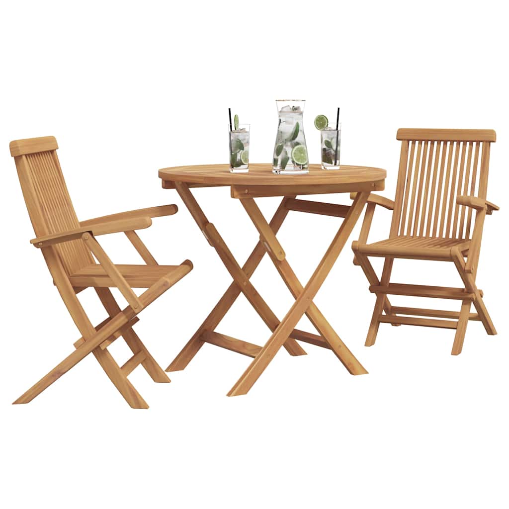Set da Pranzo per Giardino 3 pcs Marrone Legno massello di teak - homemem39