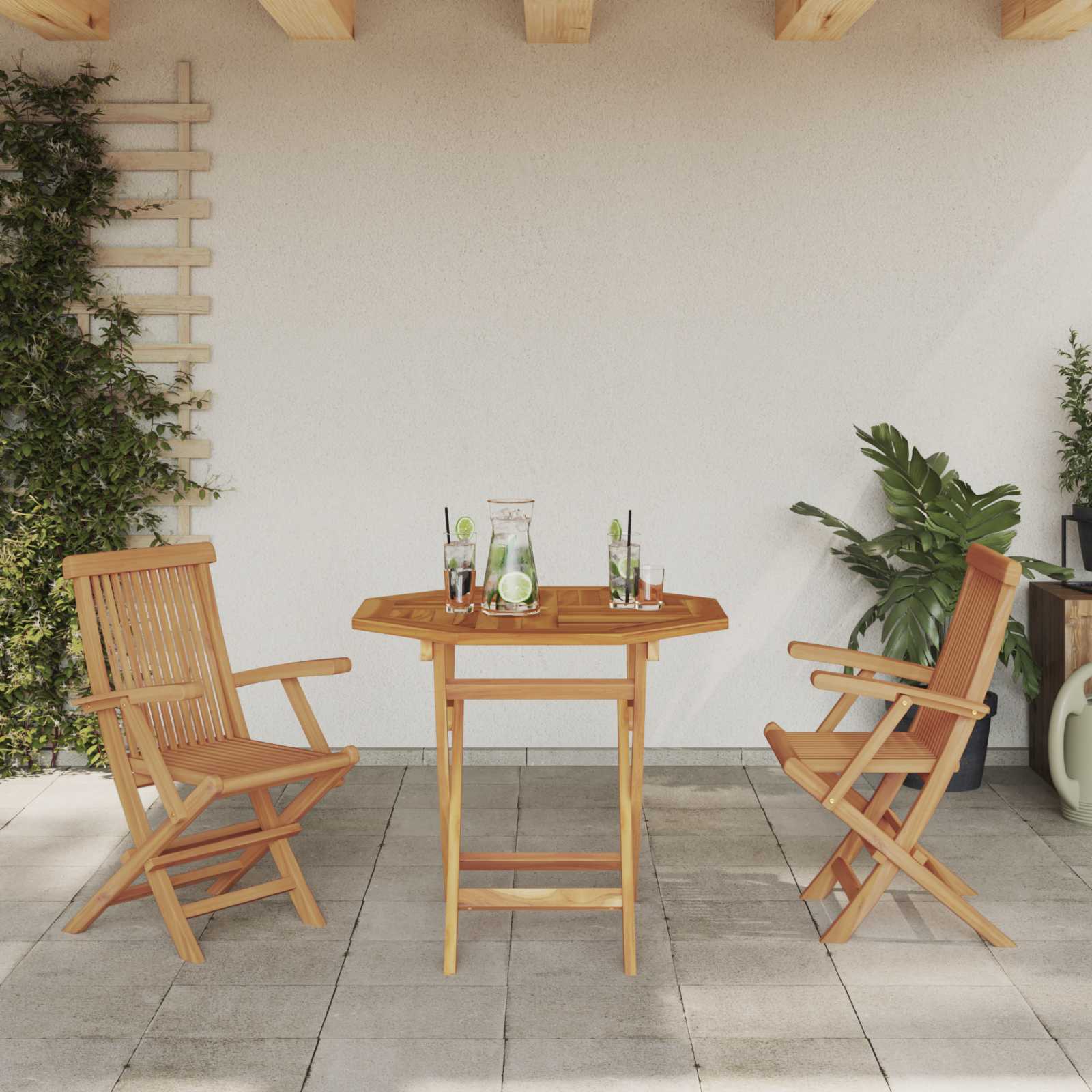 Set da Pranzo per Giardino 3 pcs Marrone | homemem39