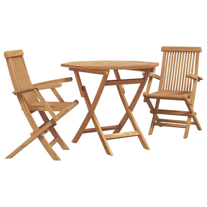 Set da Pranzo per Giardino 3 pcs Marrone