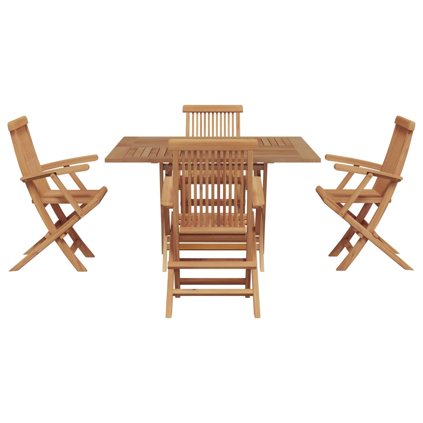 Set da Pranzo per Giardino Marrone Legno Teak Massello | homemem39