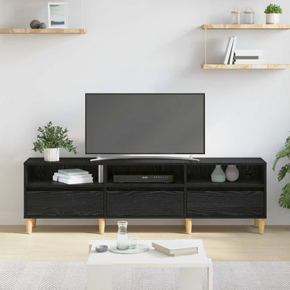Mobile TV Rovere Nero 150 x 30 x 45 cm Legno multistrato
