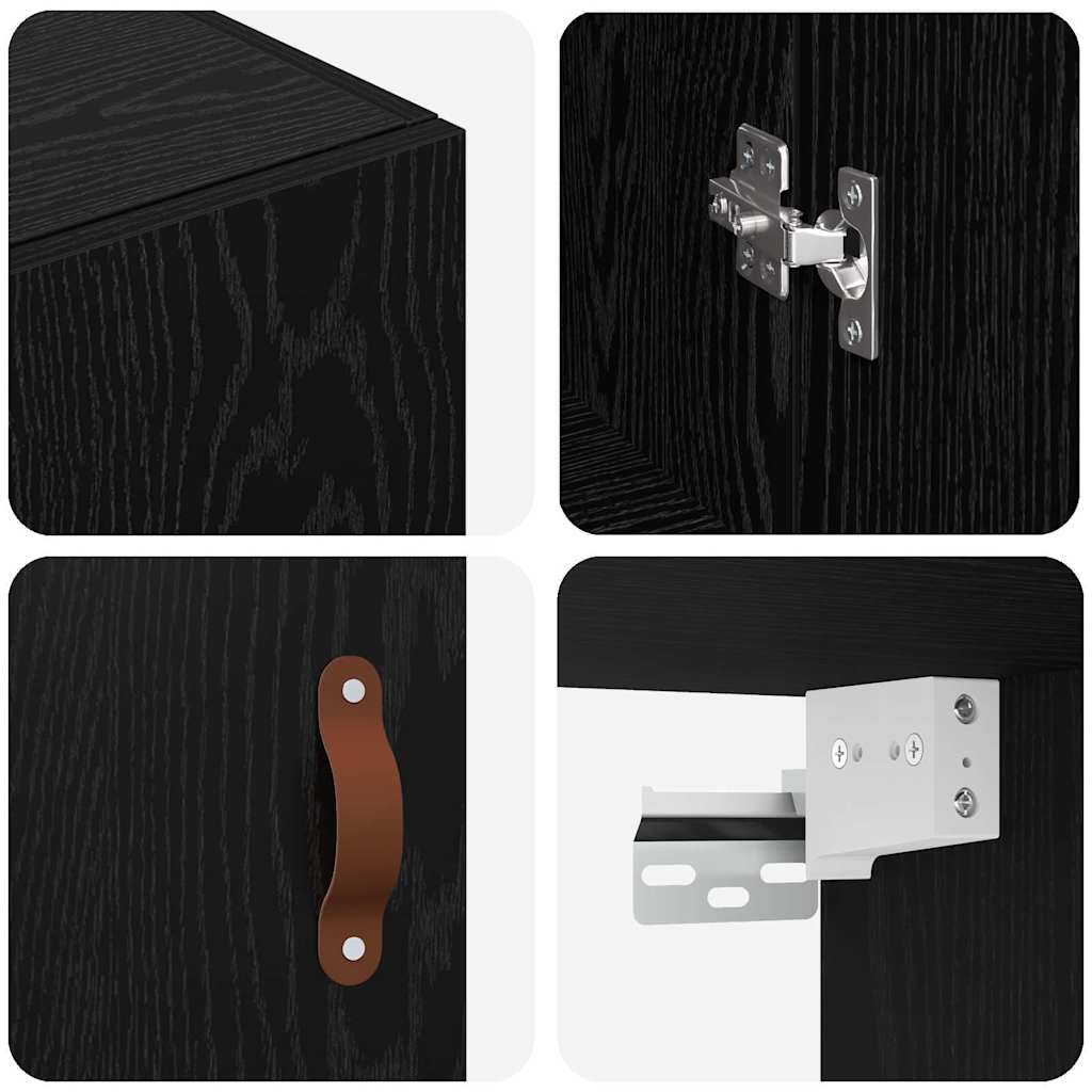 Armadietto a muro Rovere Nero 69,5 x 34 x 90 cm