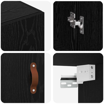 Armadietto a muro Rovere Nero 69,5 x 34 x 90 cm