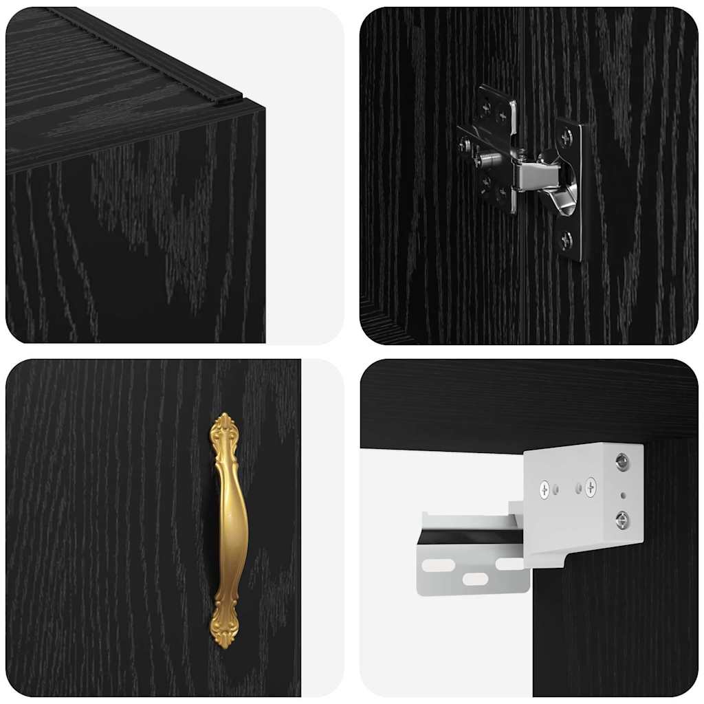 Armadietto a muro Rovere Nero 69,5 x 34 x 90 cm