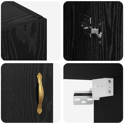 Armadietto a muro Rovere Nero 69,5 x 34 x 90 cm