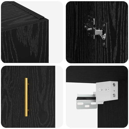 Armadietto a muro Rovere Nero 69,5 x 34 x 90 cm