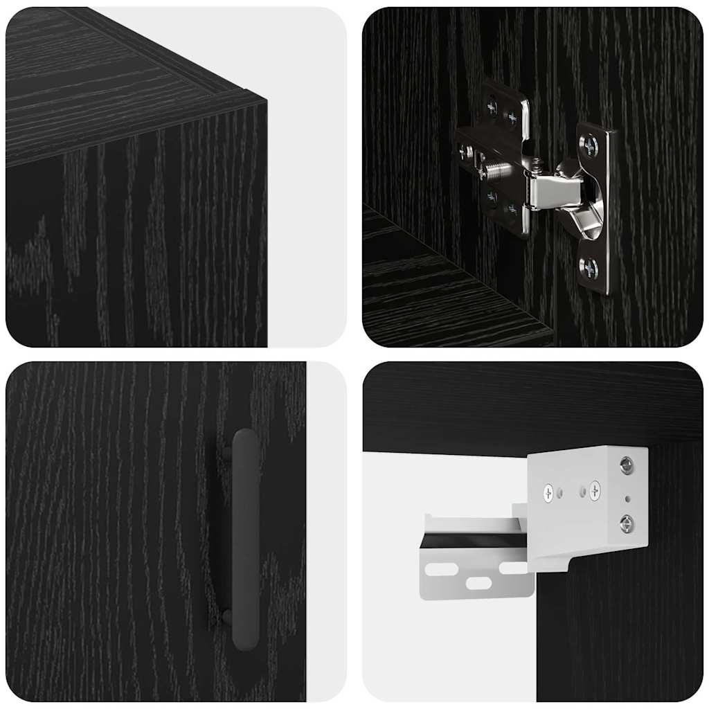 Mobiletto a muro Rovere Nero 60 x 31 x 70 cm Legno multistrato | homemem39