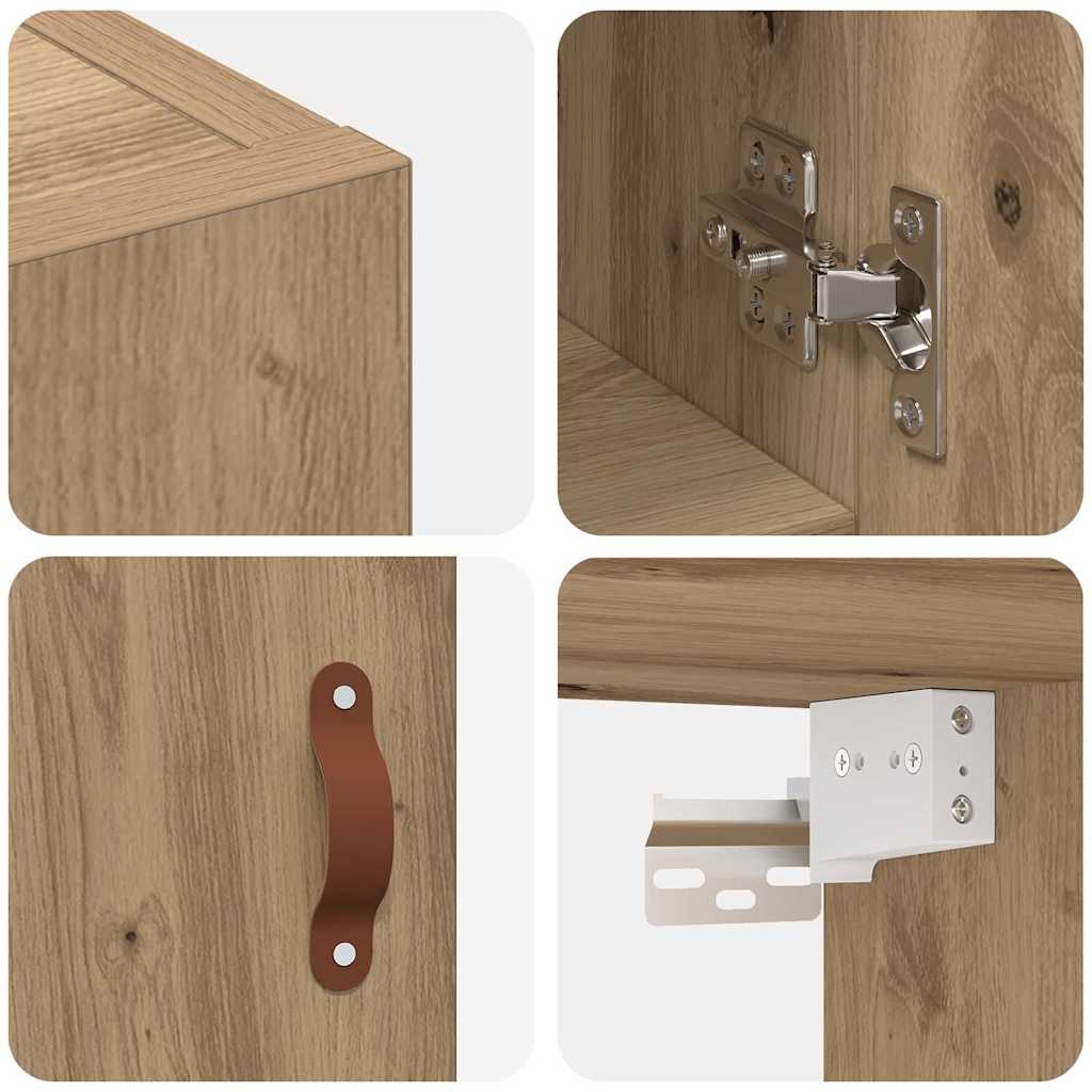 Armadietto a muro rovere artigianale 60 x 31 x 60 cm | homemem39